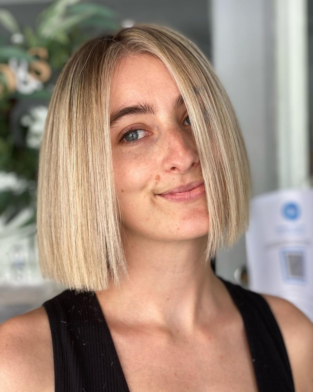 Straight Blunt Cut Toasted Blonde Bob