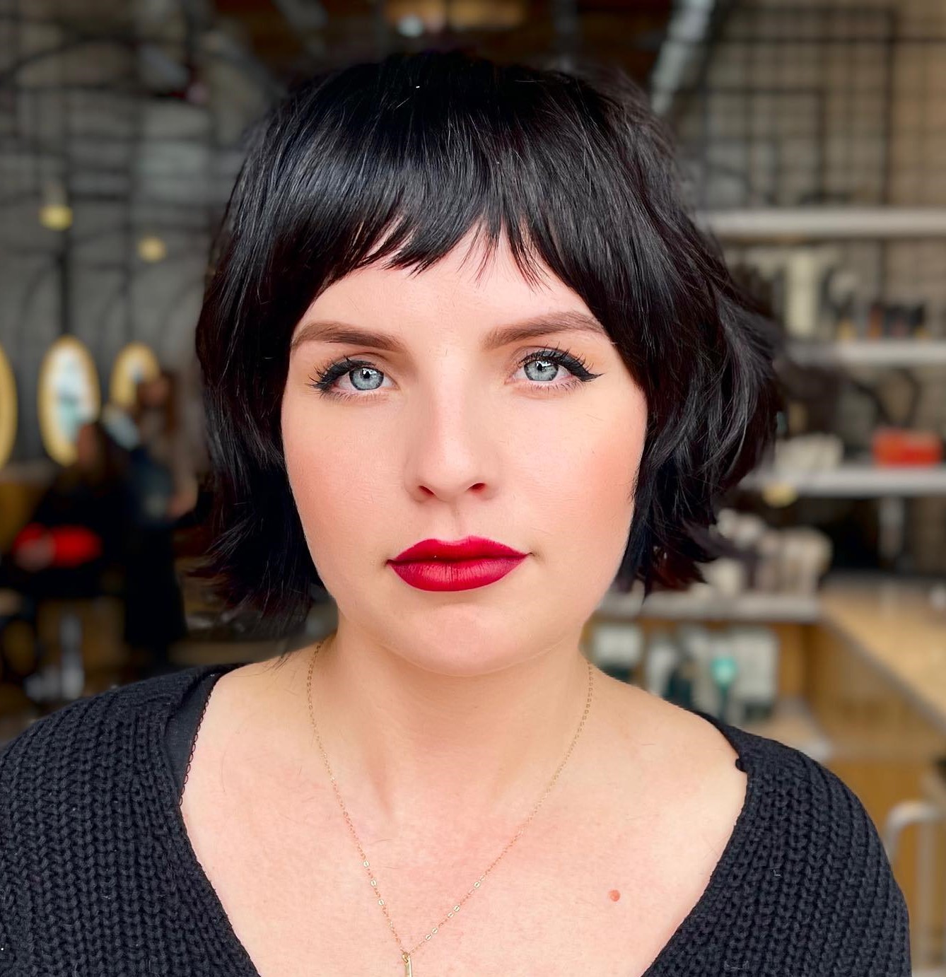 Vintage Short Bob with Micro Bangs