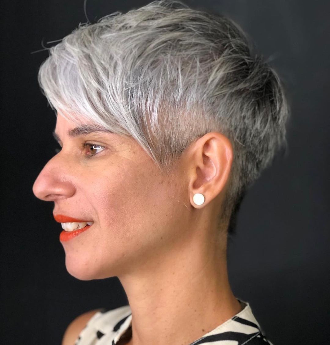 Short Gray Undercut Hairstyle