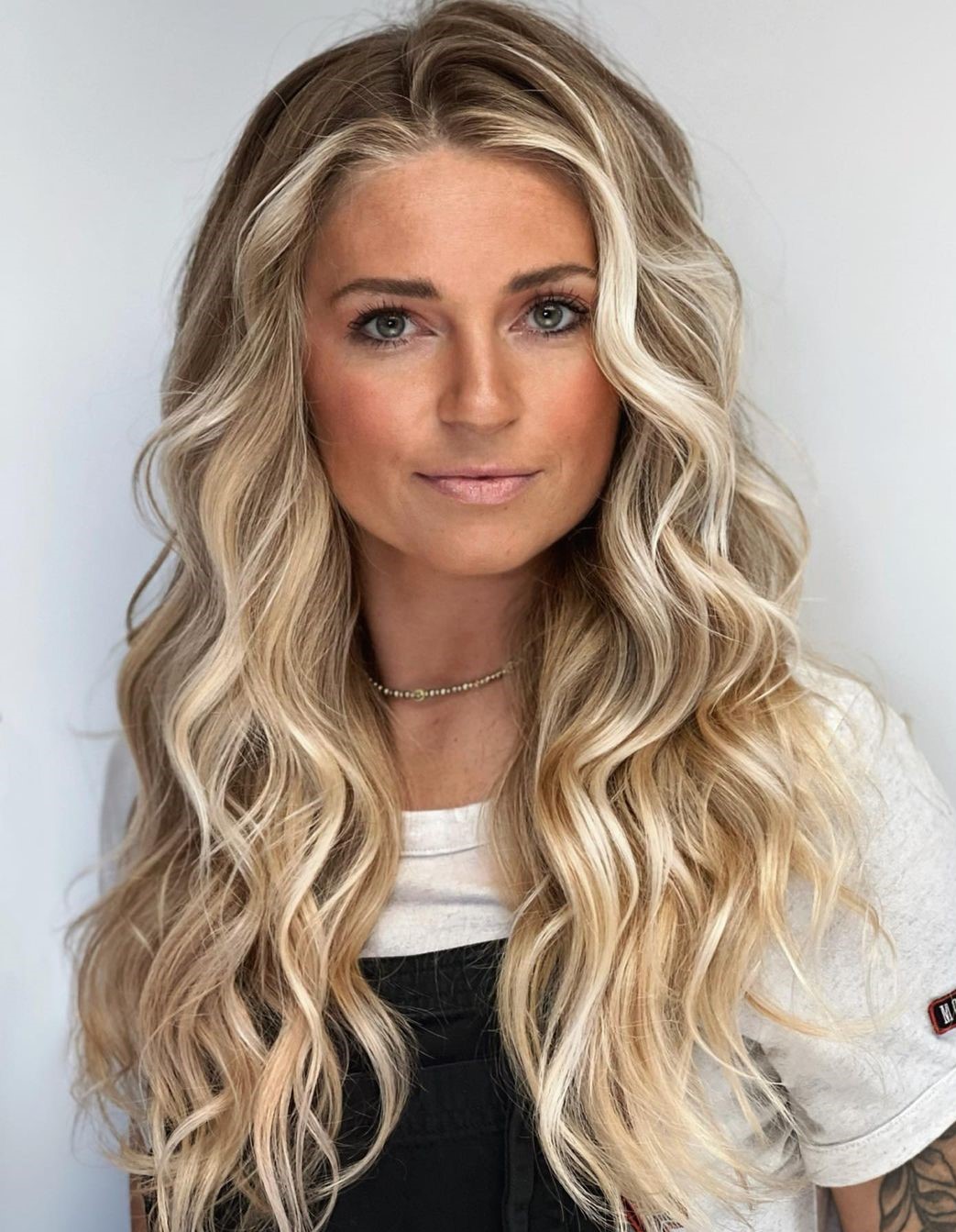 Long Blonde Waves for a Square Face