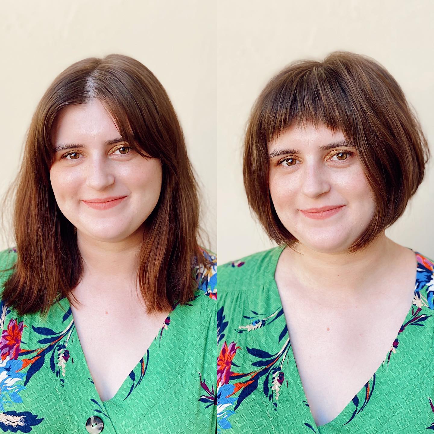 Chin-Length Bob with Jagged Bangs for a Double Chin