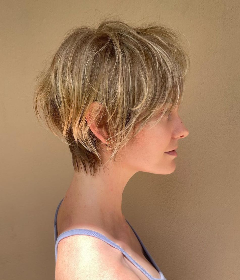 Elongated Thin Hair Pixie Cut