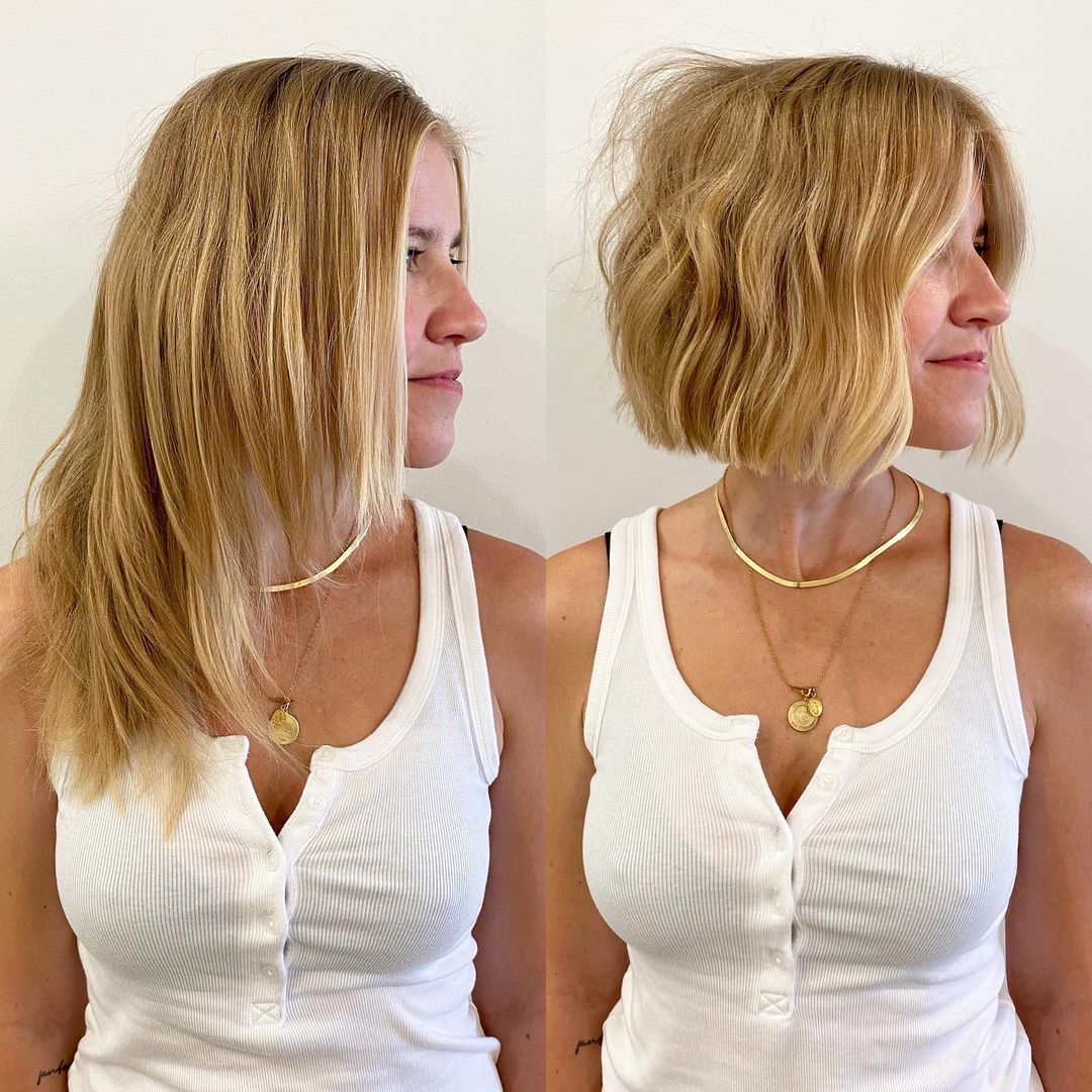 Blunt Straight Bob with Subtle Waves